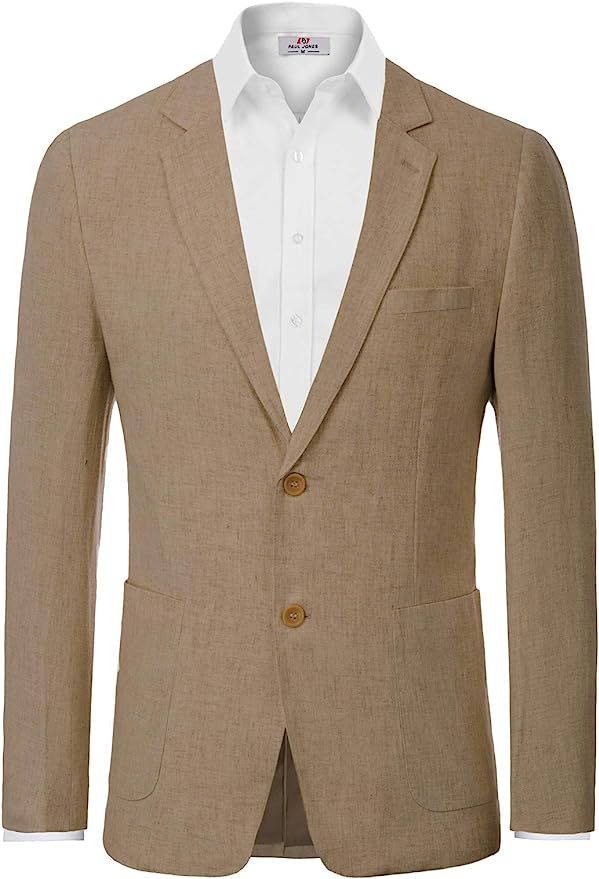 PJ PAUL JONES Men's Slim Fit Lightweight Linen Jacket Tailored Blazer Sport Coat | Amazon (US)