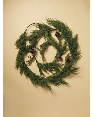 9ft Artificial Pine Garland With Pinecones | Seasonal Decor | HomeGoods | HomeGoods