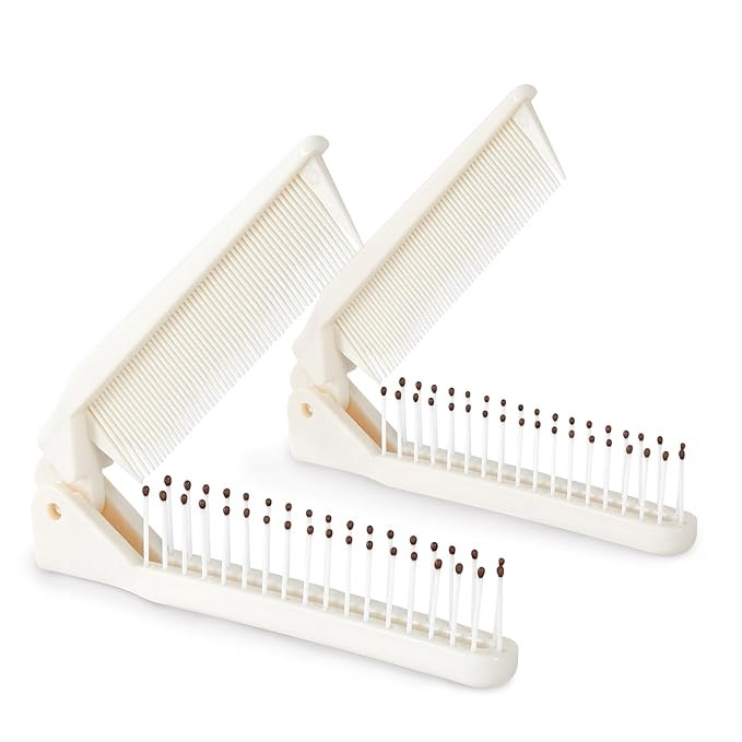 2 Pack Folding Hair Combs, Foldable Comb Brush Combo, Mini Protable Folding Combs for Purse Pocke... | Amazon (US)