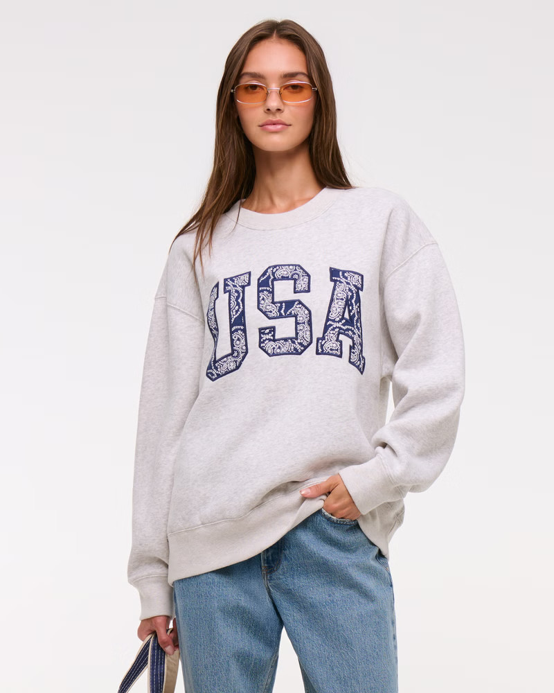 USA Oversized Sunday Crew | Abercrombie & Fitch (US)