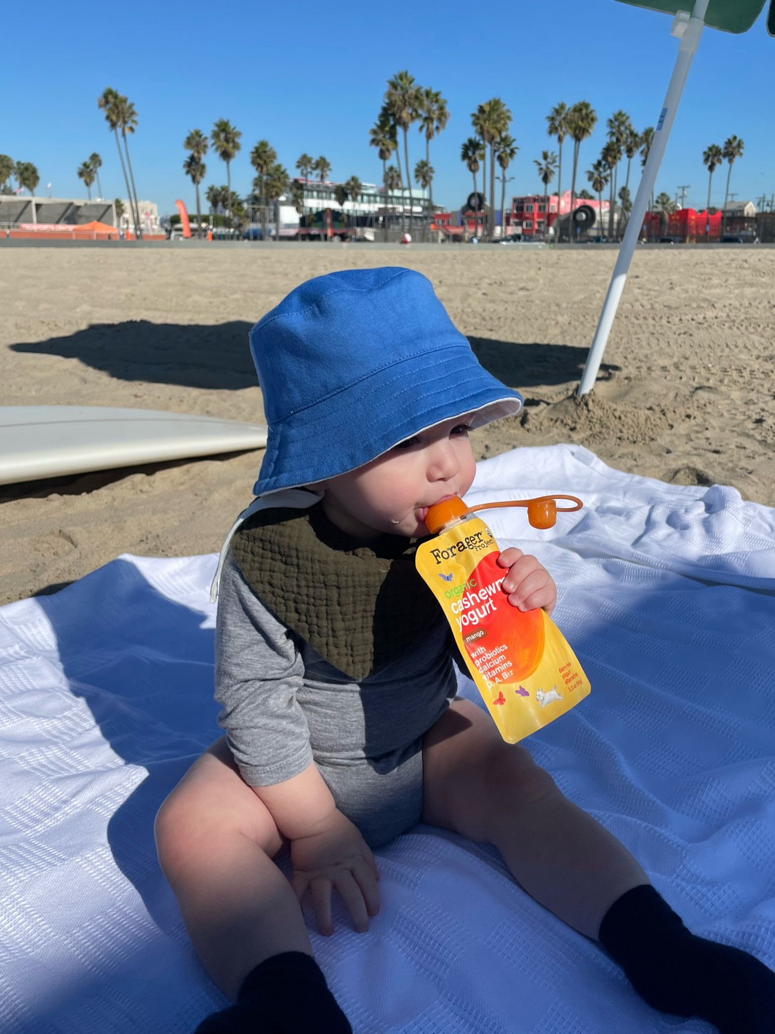 Beach essentials 
(The pouch spill proof cap is a life saver) 