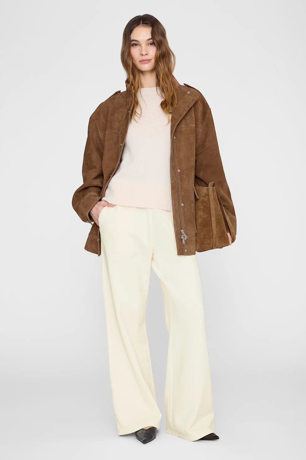 Kacey Sweatpant Monogram - Cream | Anine Bing