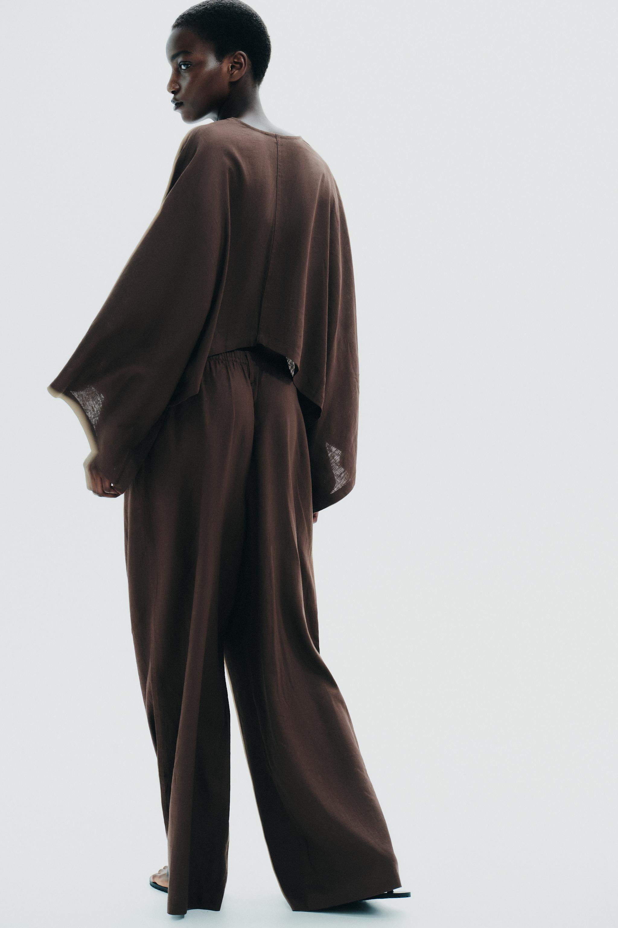 LINEN BLEND TROUSERS | Zara UK