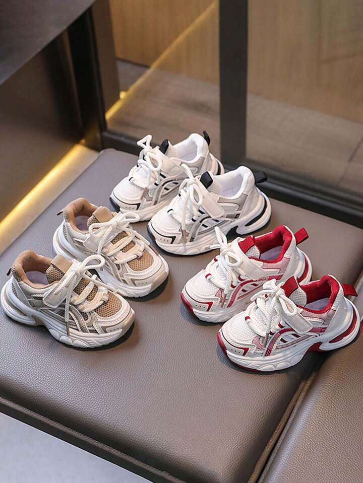 1pair Mesh Soft Bottom Anti-Slip Lightweight Breathable Casual Fashion Chunky Sneakers For Toddle... | SHEIN