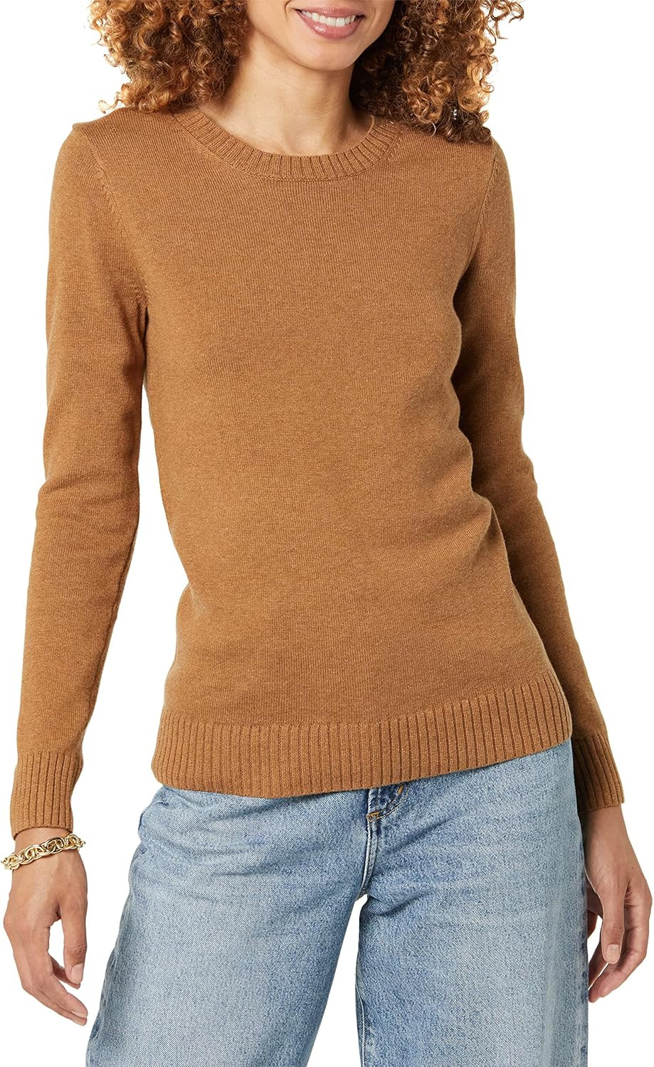 Amazon Essentials Women's 100% Cotton Crewneck Sweater (Available in Plus Size) | Amazon (US)