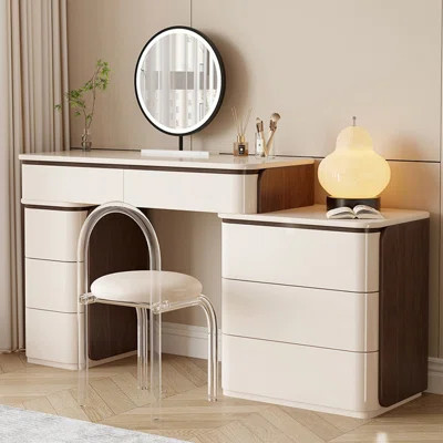 Makeup Vanity with Light mirror,8 drawers,1 chair | Wayfair North America