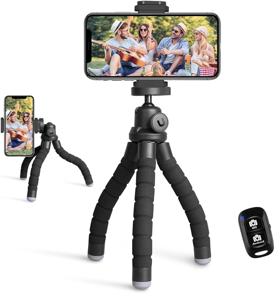Ubeesize Phone Tripod, Portable and Flexible Tripod with Wireless Remote and Clip, Cell Phone Tri... | Amazon (US)