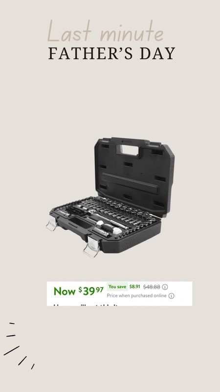 HART 90-Piece 3/8-inch Mechanics Tool Set, Chrome Finish
Last minute Father’s Day gift idea 

#LTKSaleAlert #LTKGiftGuide #LTKMens