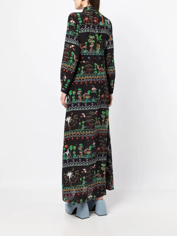 Hayley Menzies Printed Maxi Silk Shirt Dress - Farfetch | Farfetch Global
