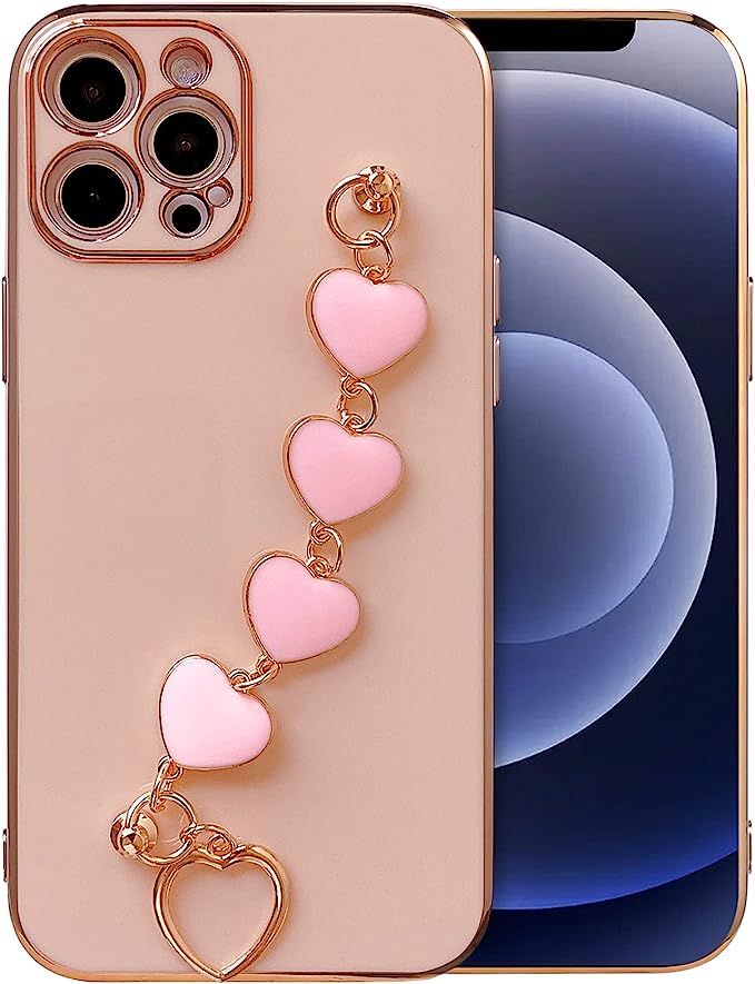 Qokey Compatible with iPhone 12 Pro Max Case 6.7 inch 2020 Release Luxury Plating Soft TPU Case w... | Amazon (US)