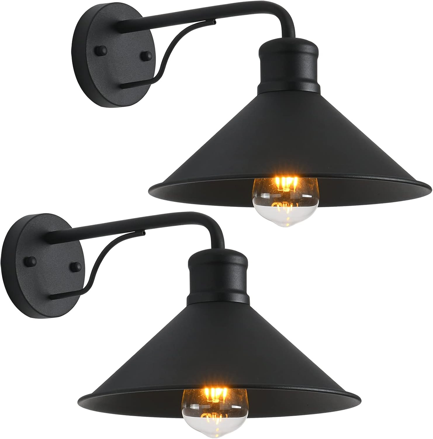 2 Pack Outdoor Wall Lights Wall Mount for House, Porch Light Fixtures, Matte Black Modern Farmhou... | Amazon (US)