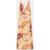 Zara - Printed Midi Dress With Combination Back - Multicolored - S - Woman | Zara US