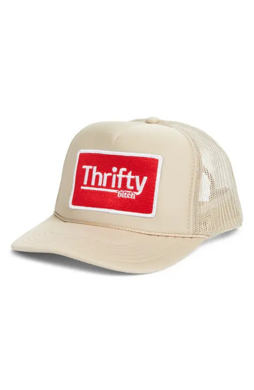 Friday Feelin’ Thrifty Patch Trucker Hat in Tan at Nordstrom | Nordstrom