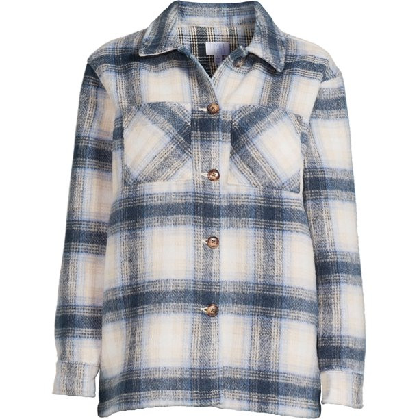 Time and Tru Women’s Shacket - Walmart.com | Walmart (US)