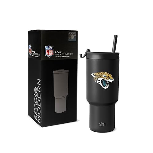 Simple Modern Officially Licensed NFL Jacksonville Jaguars 30 oz Tumbler with Flip Lid and Straws Insulated Cup Stainless Steel Gifts for Men Women Trek Collection Jacksonville Jaguars (Pack of 12) | Amazon (US)
