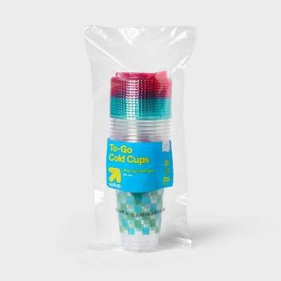 To-go cold cups with lids Disposable Cups - Checkered - 20oz/15ct - up&up™ | Target