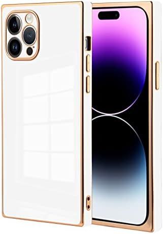 OOK Compatible with iPhone 14 Pro Case Square Gold Plating Reinforced Corners Edge Soft TPU Shock... | Amazon (US)