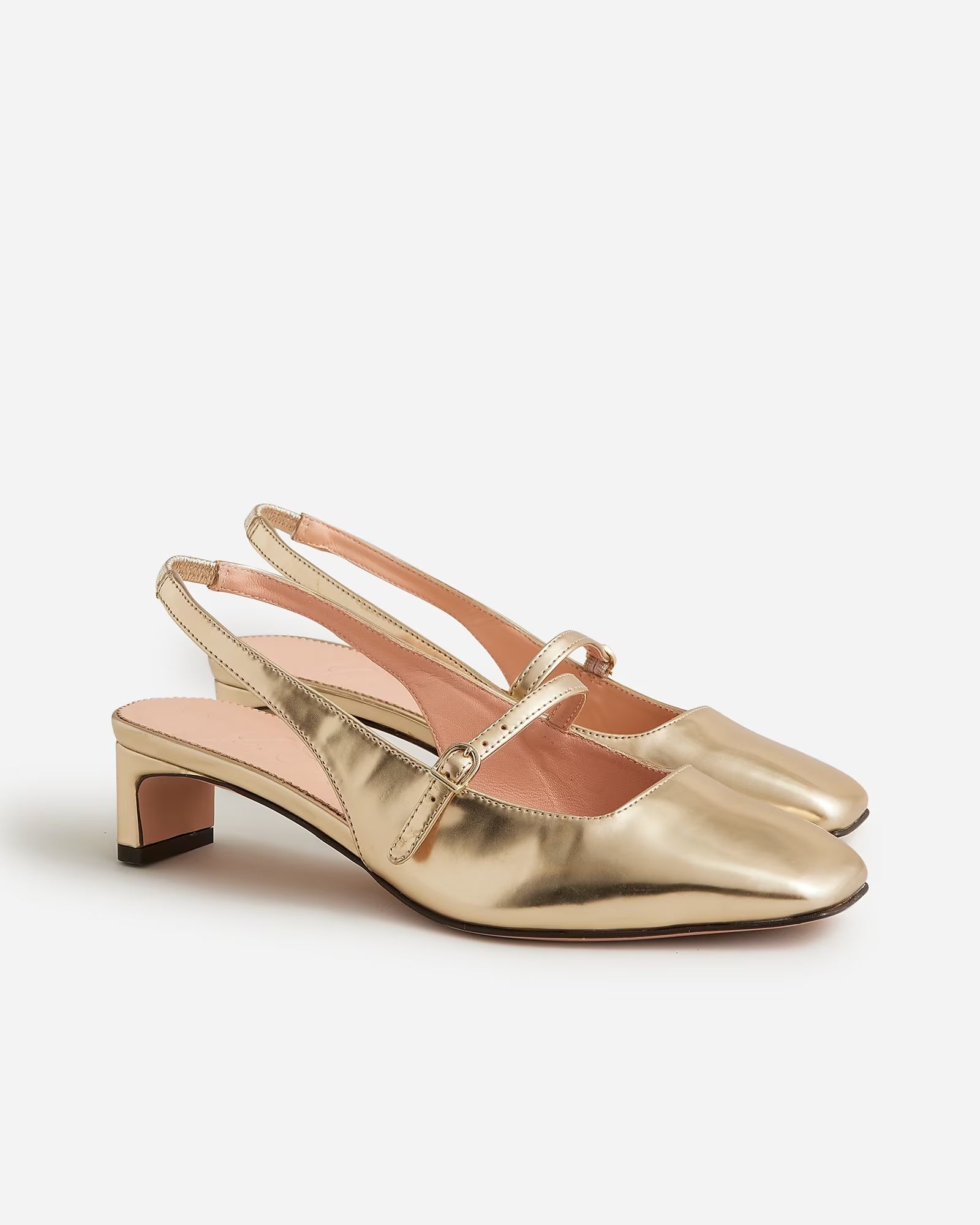 Layla slingback Mary Jane heels in specchio leather | J.Crew US