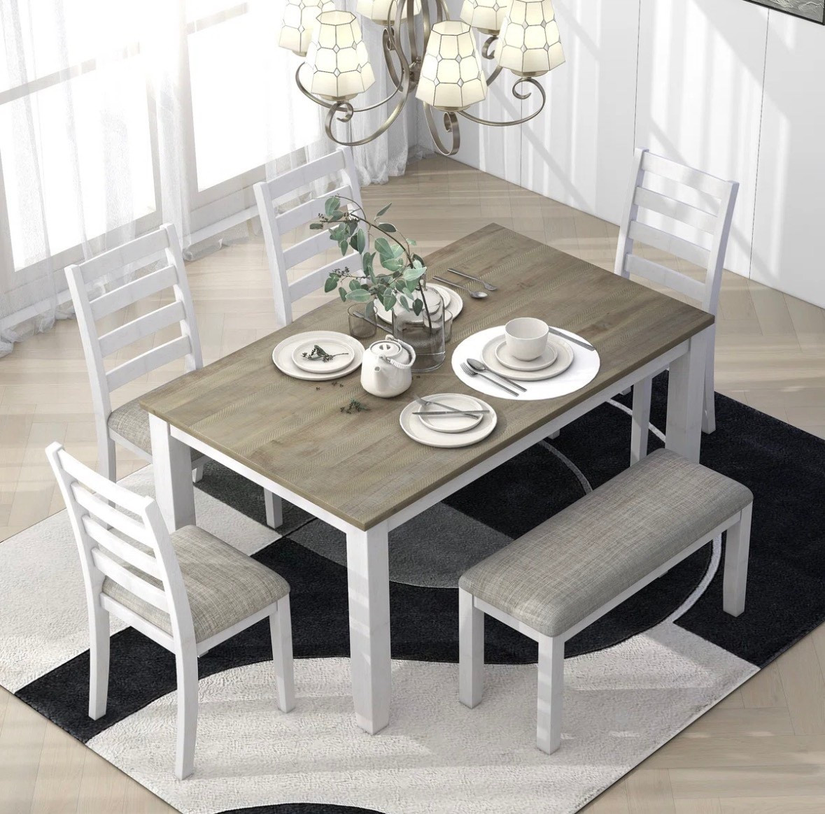 Create polished home designs with the Zaff 6 - Person Dining Set. This dining set is ON SALE and is under $800.

Keywords: Dining table set, dining table, dining room

#LTKSaleAlert #LTKHome #LTKHoliday