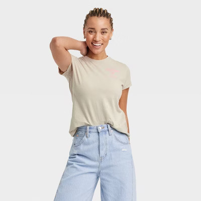 Women's Short Sleeve Pullover T-Shirt - Universal Thread™ Taupe XS: Relaxed Fit, Crew Neck, Jersey Fabric | Target