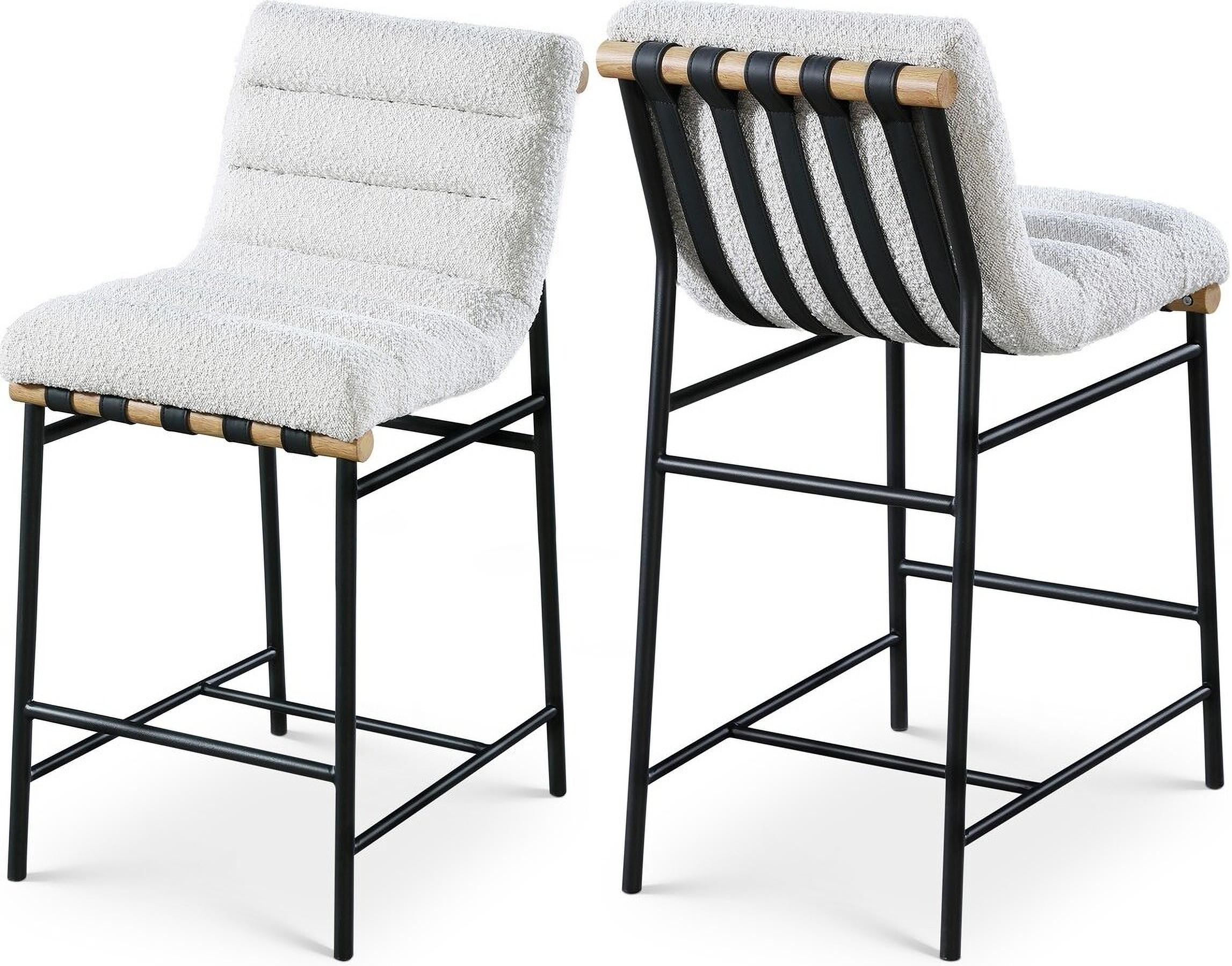 Burke Boucle Fabric Counter Stool In Cream | 1stopbedrooms