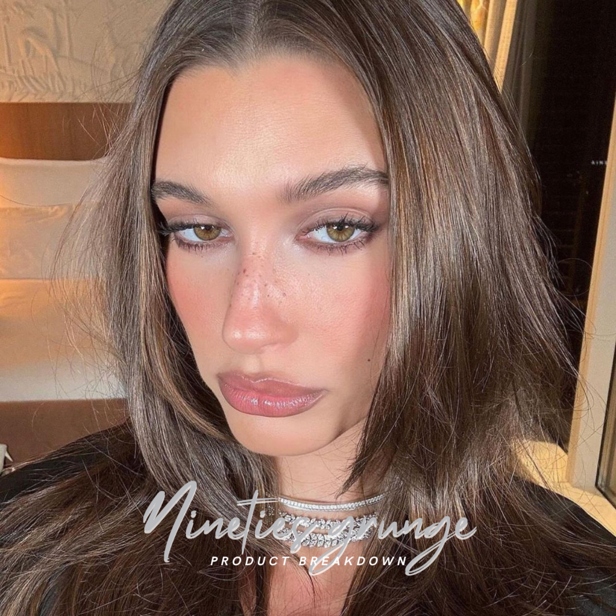 @HaileyBieber’s nineties grunge makeup look in Vegas by @leahdarcymakeup.

SKIN PREP:
- @rhode Glazing Milk ($30.00).
- @rhode Peptide Glazing Fluid ($30.00).

CHEEKS + FRECKLES:
- @milkmakeup Cooling Water Jelly Tint Blush + Lip Stain in Burst ($24.00).
- @beaubble x @therudiberry Berry Freckled Pen ($22.00).

EYES AND BROWS:
- @patmcgrathreal Mothership I Subliminal Eyeshadow Palette ($128.00).
- @hourglasscosmetics Unlocked Instant Extensions Lengthening Mascara ($32.00).
- @kosas Air Brow - Tinted ($24.00).

LIPS:
- @rmsbeauty Go Nude Lip Pencil in Nighttime Nude ($25.00).
- @rhode Peptide Lip Tint - Toast ($16.00).

#HaileyBieber #HaileyBieberCloset #HaileyBieberStyle #Fashion #StreetStyle #StreetWear #Style 