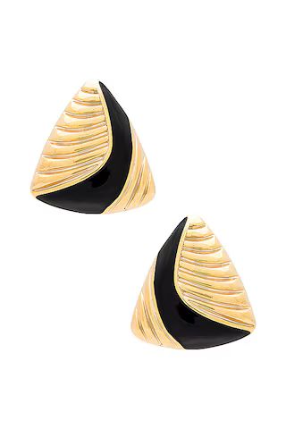 Amber Sceats Triangle Earrings in Gold & Black from Revolve.com | Revolve Clothing (Global)