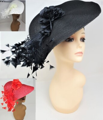 Straw Church Derby Cocktail Fascinator Hat Headband Kentucky Cocktail Party Bow | eBay US