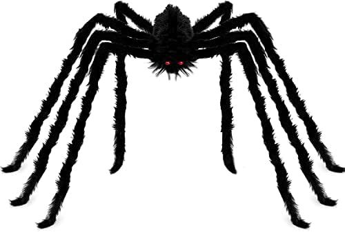 Angelhood Halloween Decorations Giant Spider 6.6ft,Realistic Large Hairy Spider Scary Furry Spider P | Amazon (US)