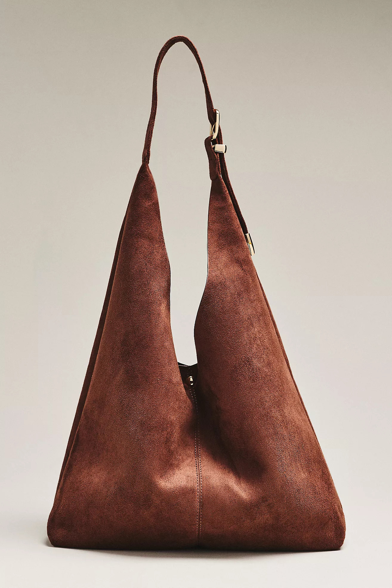By Anthropologie Love Knot Faux Suede Buckle Slouchy Bag | Anthropologie (US)