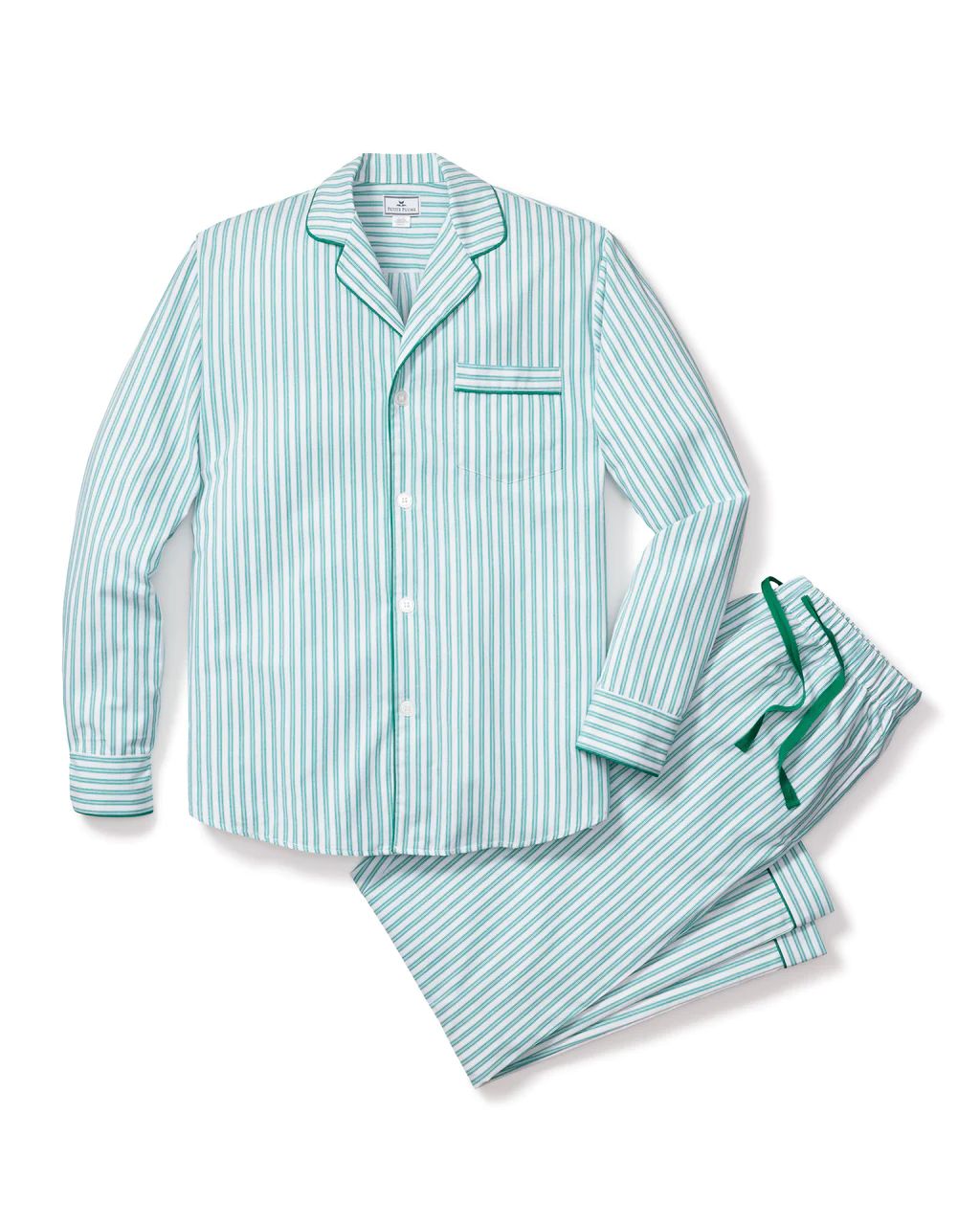 Men's Emerald Ticking Pajama Set | Petite Plume