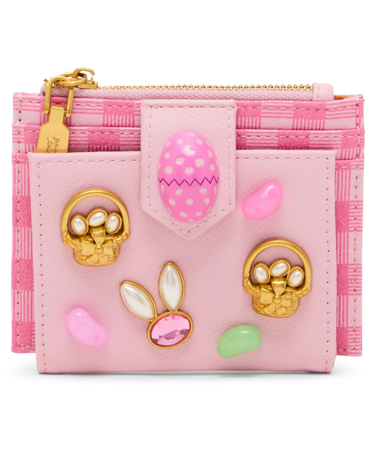 Betsey Johnson Skull Boss Trifold Wallet - Pink Multi | Macy's