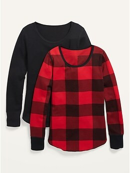 Long-Sleeve Thermal Pajama Tee 2-Pack for Women | Old Navy (US)
