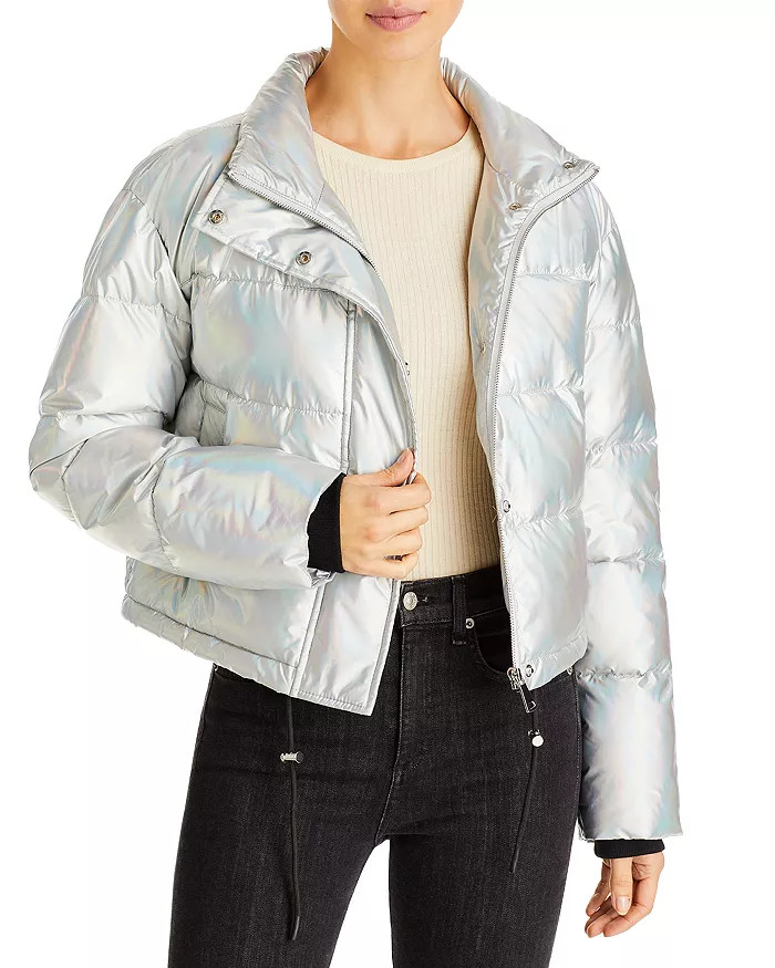 Iridescent Cropped Puffer Jacket - 100% Exclusive | Bloomingdale's (US)