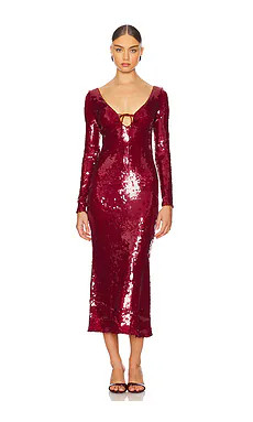 Bardot Verona Sequin Maxi Dress in Burgundy from Revolve.com | Revolve Clothing (Global)
