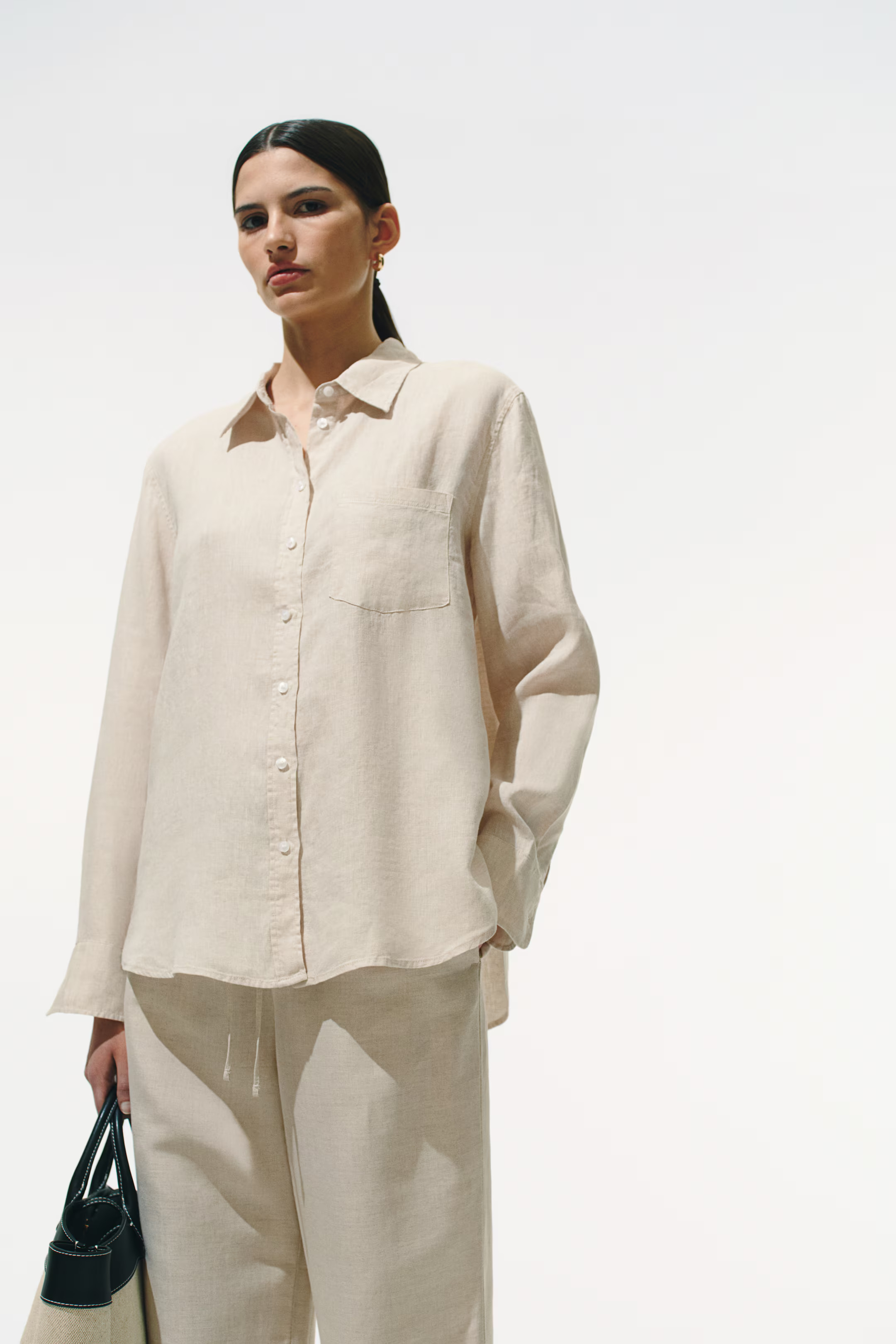 Linen ShirtNot saved to favorites$29.99Color:Light beigePreviousNextSelect size   XXS  Out of... | H&M (US + CA)