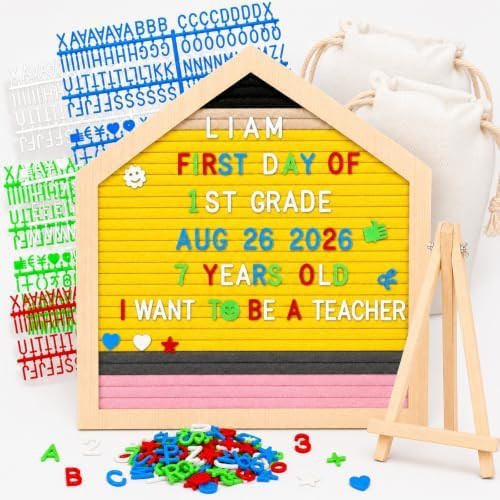 Felt Letter Board Back to School with 680 Letters First Day of School Sign | Amazon (US)