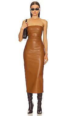 CULTNAKED Killa Faux Leather Dress in Choco from Revolve.com | Revolve Clothing (Global)