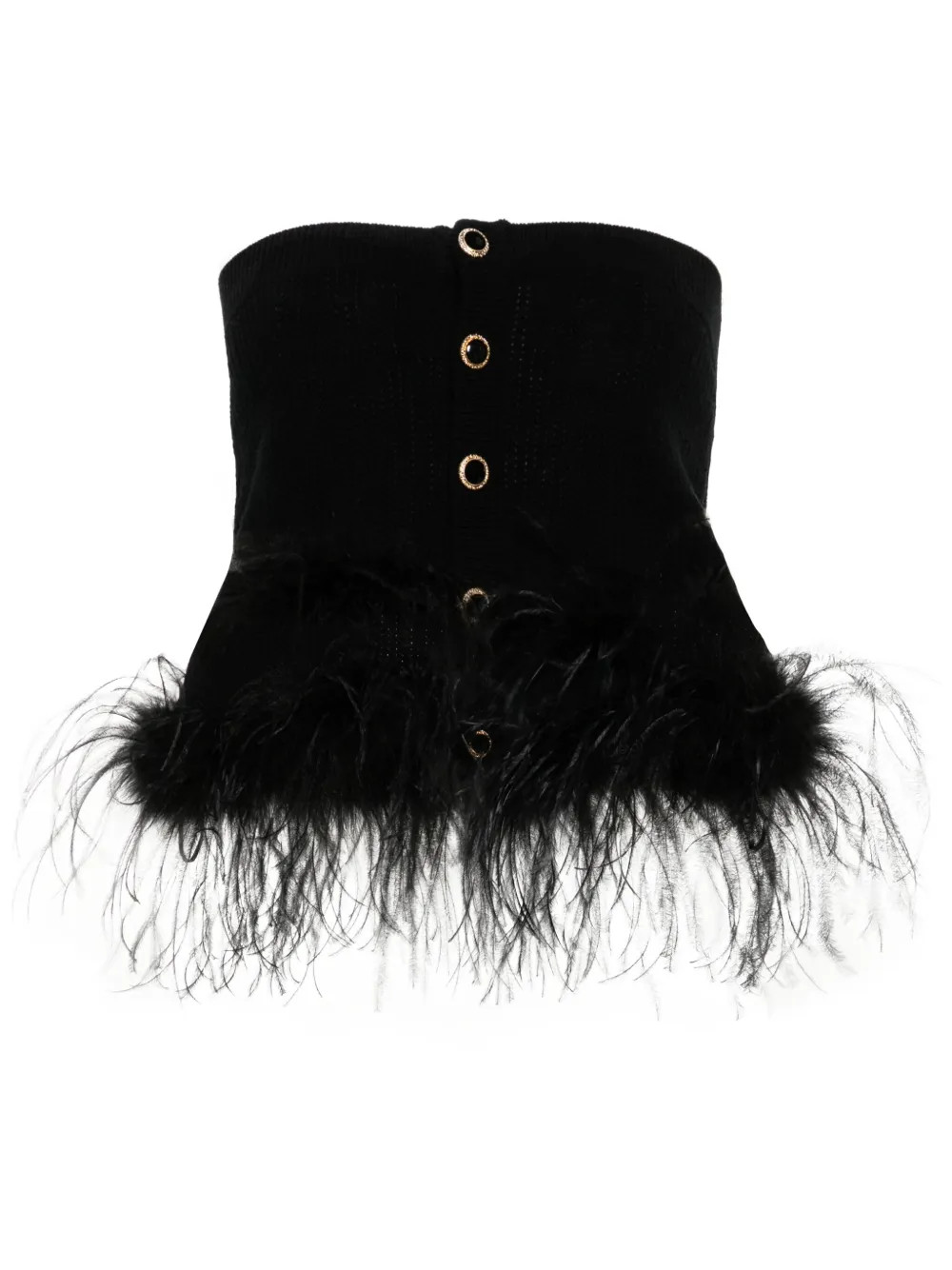 Alessandra Rich feather-trim Mini Skirt | Black | FARFETCH AU | Farfetch Global