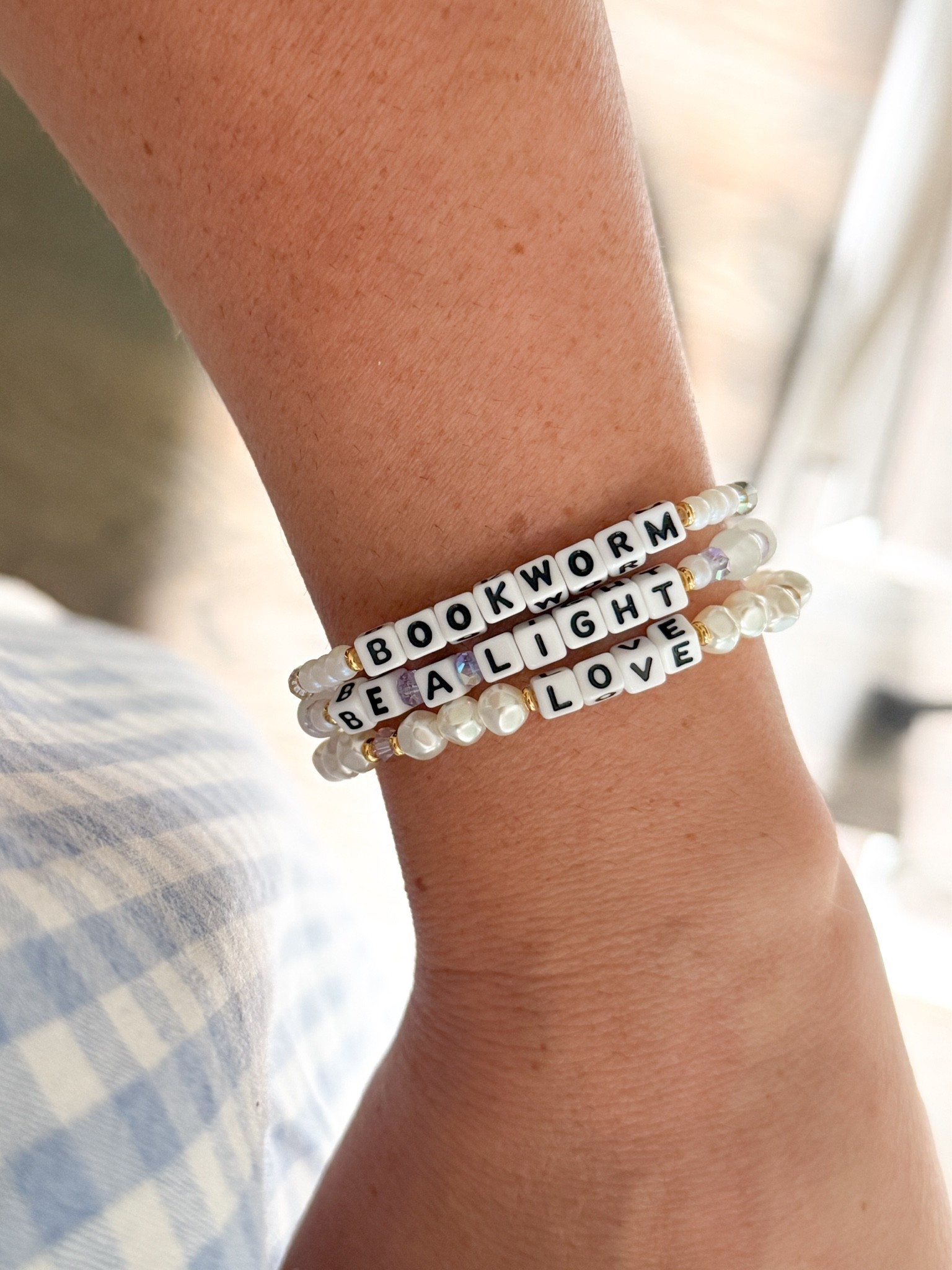 Little Words Project stack making me happy!

Bracelets. Beaded bracelets