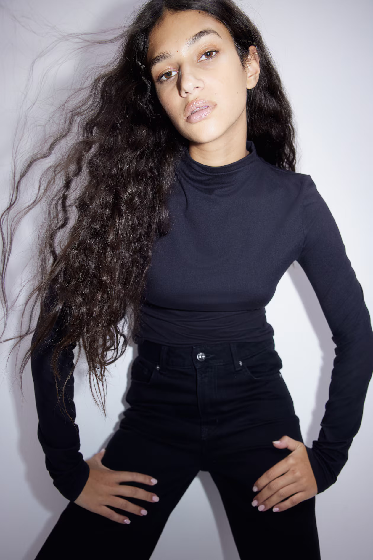 Mock Turtleneck Top - Black - Ladies | H&M US | H&M (US + CA)