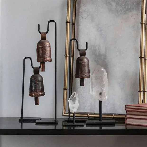 Hanging Vintage Metal Bell Set of 3 | Antique Farm House