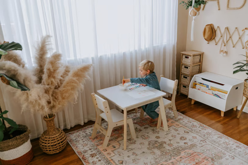 Beige Francis Cartouche Medallion Washable Area Rug | Rugs USA