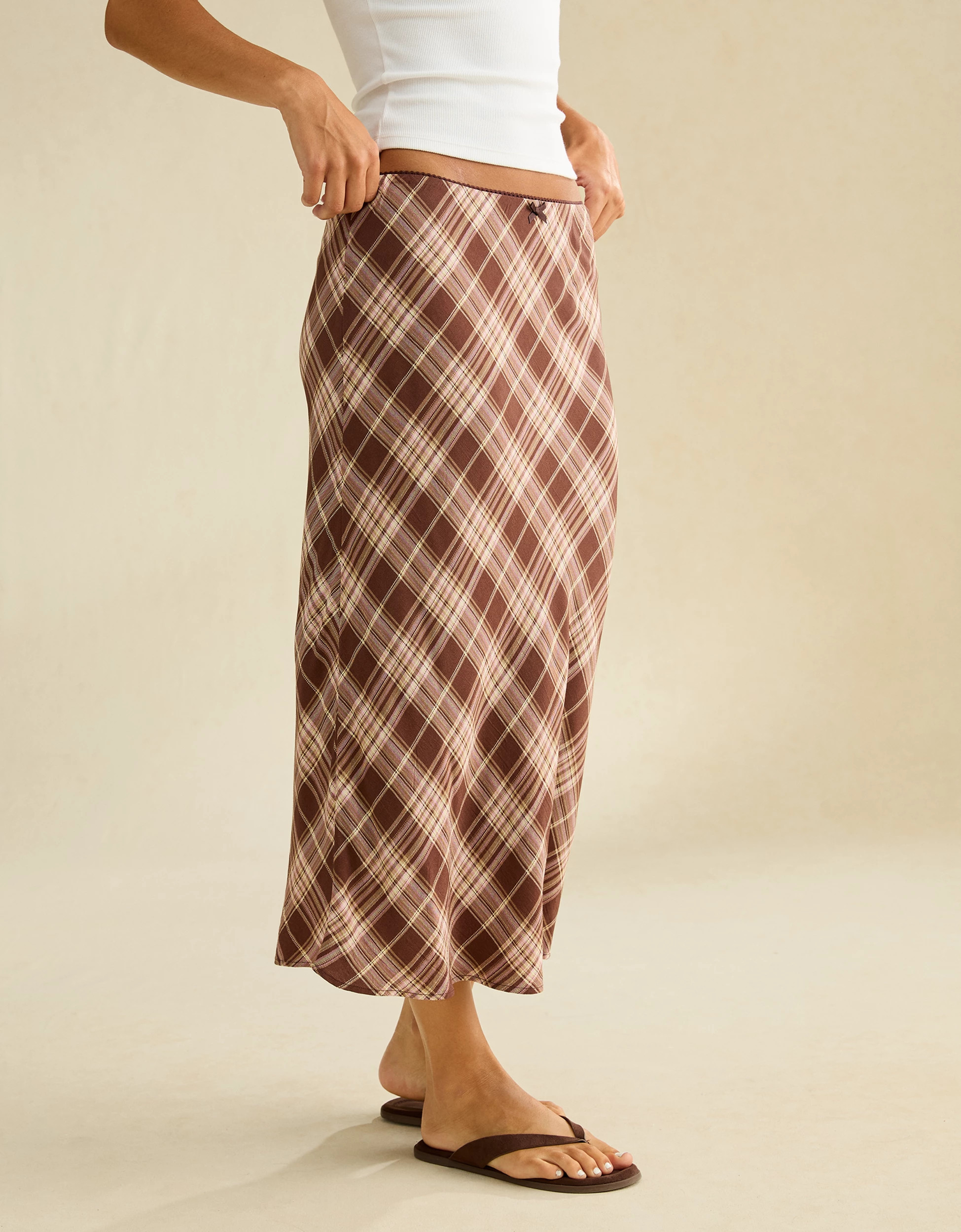 AE Low-Rise Slip Midi Skirt | American Eagle Outfitters (US & CA)