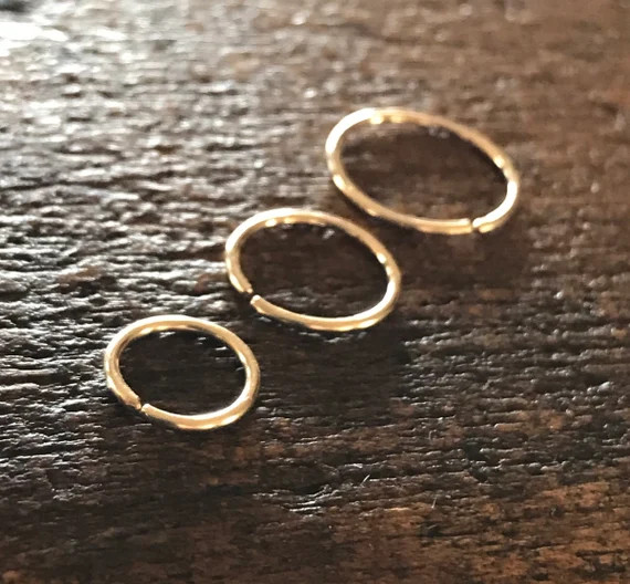 Small gold hoop earring, 14k gold filled nose ring Hoop gold cartilage earring gold septum pierci... | Etsy (US)