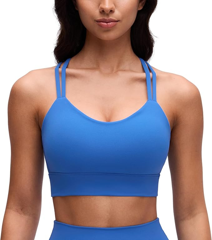 CRZ YOGA Softness Mold Butterluxe Strappy Longline Sports Bras for Women - Double Spaghetti Strap... | Amazon (US)