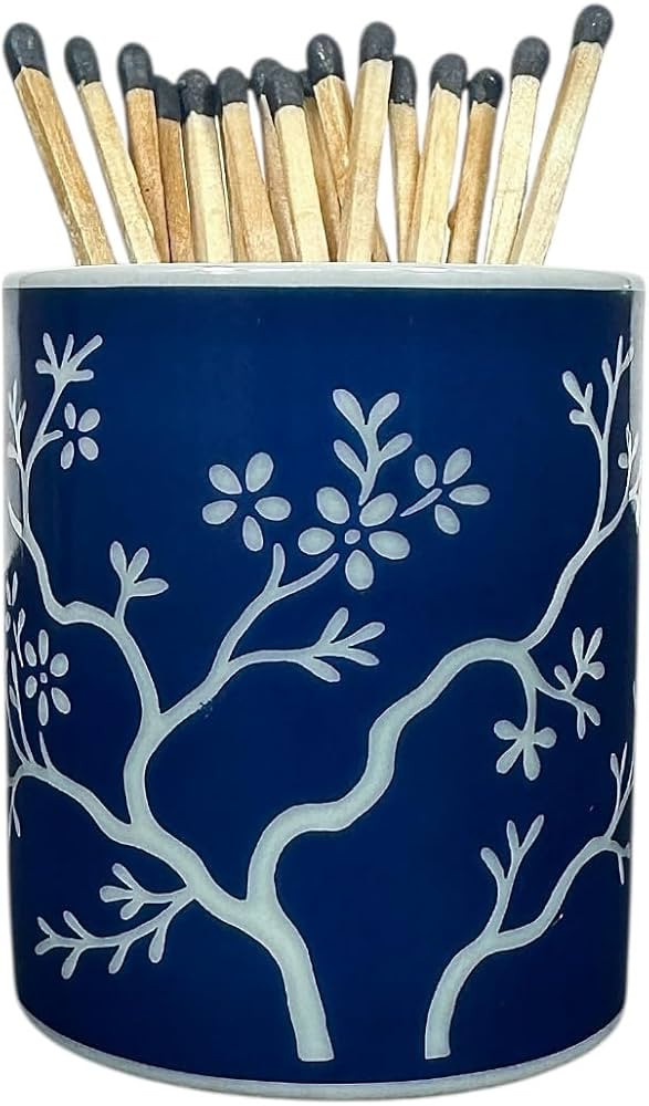 Hapton House Chinoiserie Long Match Holder with Striker – Tall Design for 3", 4", 5" Matches ... | Amazon (US)
