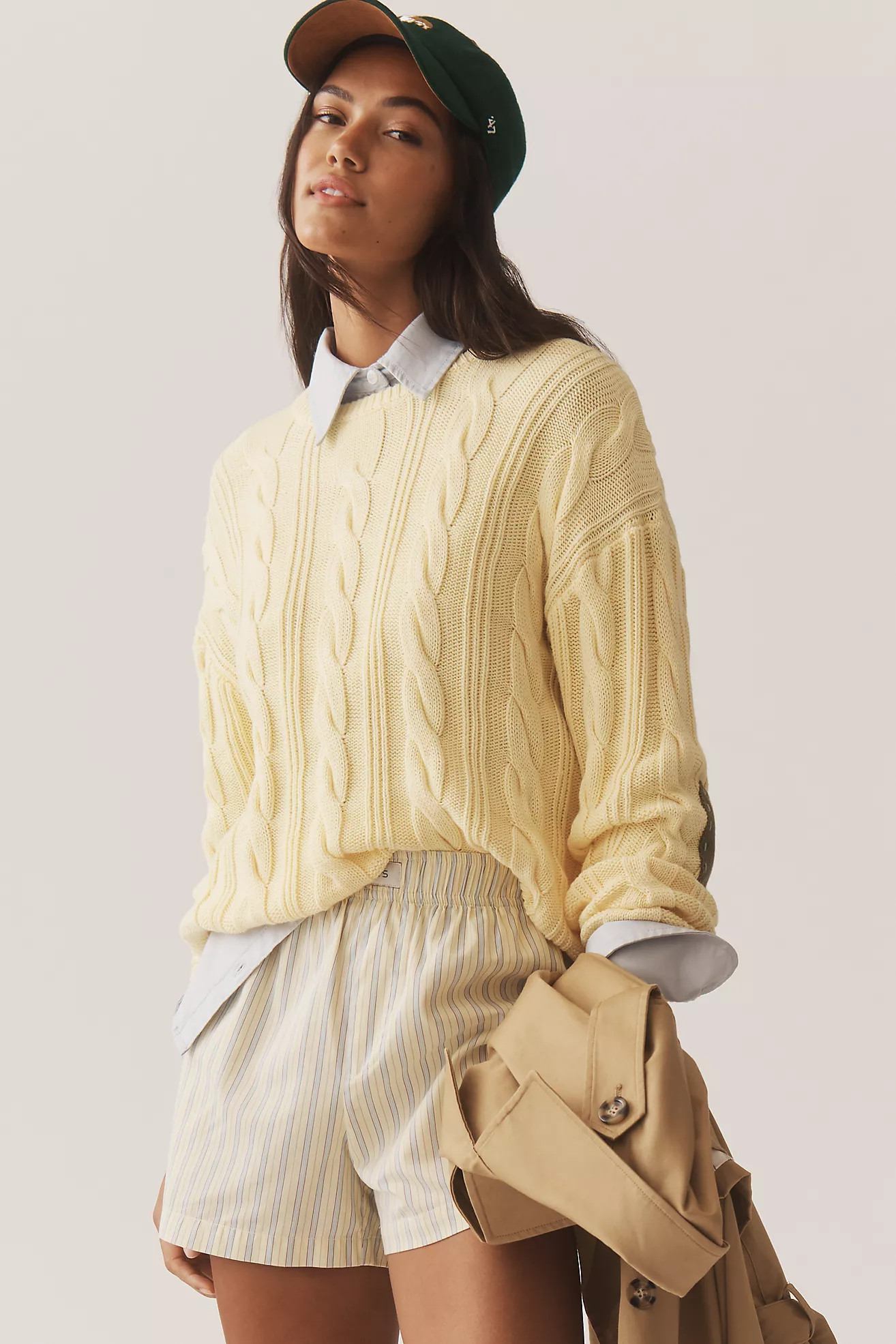 Kerri Rosenthal Cable-Knit Cotton Sweater | Anthropologie (US)