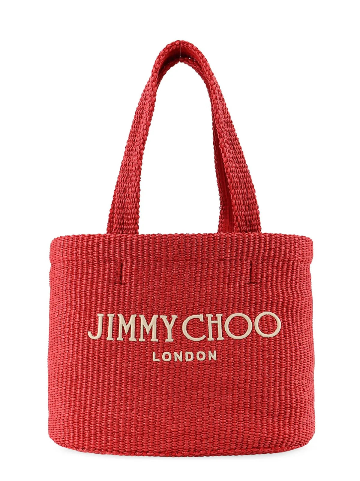 Jimmy Choo Logo Embroidered Woven Tote Bag | Cettire Global