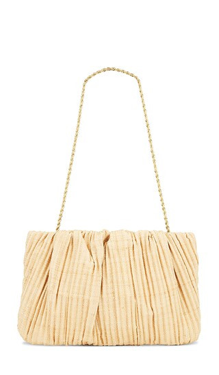 Brit Flat Pleated Pouch in Natural | Revolve Clothing (Global)